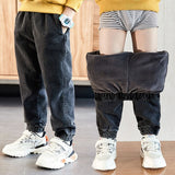 hot sale autumn and winter boys jeans 4-13 years old Cotton washed kids jeans Korean pants for baby boys jeans kids plus velvet - ENSEIGNE DENIS