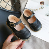 ULKNN New Grils Leather Shoes Casual Girls Autumn Winter Kids Pu Show White Shoes Children's  Black Pink size 21-30 Flats
