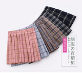 Harajuku 2020 Womens Summer Korean Style High Waist Mini Pleated Plaid Woman Anime Skirts Kawaii Short School Girls Cute Uniform