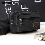 AIREEBAY 4-Zipper Pocket Men Waist Bag Casual Durable Waist Pack Belt Canvas Multifunction Traval Bag Outdoor Wear Fanny Pack - ENSEIGNE DENIS