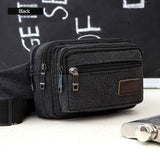 AIREEBAY 4-Zipper Pocket Men Waist Bag Casual Durable Waist Pack Belt Canvas Multifunction Traval Bag Outdoor Wear Fanny Pack - ENSEIGNE DENIS
