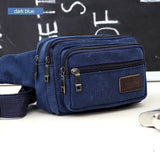 AIREEBAY 4-Zipper Pocket Men Waist Bag Casual Durable Waist Pack Belt Canvas Multifunction Traval Bag Outdoor Wear Fanny Pack - ENSEIGNE DENIS