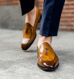 Male Formal Footwear Men Loafers Patent Leather Brown Slip On Tassel Loafers Wedding Party Shoes Mens Dress Shoes Big Size 38-48 - ENSEIGNE DENIS