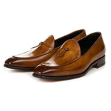 Male Formal Footwear Men Loafers Patent Leather Brown Slip On Tassel Loafers Wedding Party Shoes Mens Dress Shoes Big Size 38-48 - ENSEIGNE DENIS