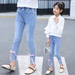 2020 Autumn Winter Teenage Children Girls Jeans Kids Elastic Waist Cute Pants New Skinny Jeans For Girls Casual Trousers K208 - ENSEIGNE DENIS