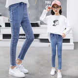 2020 Autumn Winter Teenage Children Girls Jeans Kids Elastic Waist Cute Pants New Skinny Jeans For Girls Casual Trousers K208 - ENSEIGNE DENIS