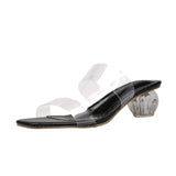 Transparent High Heels Women Square Toe Sandals Summer Shoes Woman Clear High Pumps Wedding Jelly Buty Damskie Heels Slippers - ENSEIGNE DENIS