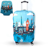 TRIPNUO Thicker Blue City Luggage Cover Suitcase Protective Cover for Trunk Case Apply to 19''-32'' Suitcase Travel Accessories