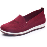 Women Casual Shoes Light Sneakers Breathable Mesh Summer knitted Vulcanized Shoes Outdoor Slip-On Sock Shoes Plus Size Tennis AA - ENSEIGNE DENIS