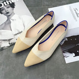 New Summer Woven Flat Shoes Knit Ballet Shoes Women Pointed Shallow Casual Boat Shoes Breathable Nurse Pregnant Shoes Zapatos De - ENSEIGNE DENIS