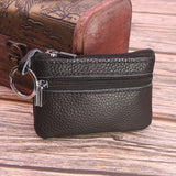 Cheapest Genuine Leather Women Female Wallets Coin Purse Men Small Zipper Money Bags Lady Pouch Card Holder With Key Ring - ENSEIGNE DENIS