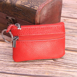 Cheapest Genuine Leather Women Female Wallets Coin Purse Men Small Zipper Money Bags Lady Pouch Card Holder With Key Ring - ENSEIGNE DENIS