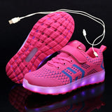 2020 New Kids USB Luminous Sneakers Glowing Children Lights Up Shoes With Led Slippers Girls Illuminated Krasovki Footwear Boys - ENSEIGNE DENIS