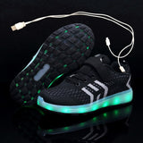 2020 New Kids USB Luminous Sneakers Glowing Children Lights Up Shoes With Led Slippers Girls Illuminated Krasovki Footwear Boys - ENSEIGNE DENIS