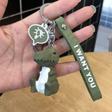 Creative Cartoon Geometric Faceted Dinosaur Panda Doll Keychain Couple Car Key Chain Backpack Hanging Gift - ENSEIGNE DENIS