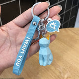 Creative Cartoon Geometric Faceted Dinosaur Panda Doll Keychain Couple Car Key Chain Backpack Hanging Gift - ENSEIGNE DENIS