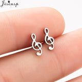 Jisensp Stainless Steel Ballet Earrings for Women Music Earing Fashion Tree of Life Stud Earring Girls Jewelry Kids Accessories - ENSEIGNE DENIS