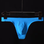 2020 Brand Gay Underwear Ultra-thin Ice Silk Male Thong Sexy Transparent Low Waist Seamless Men's Solid G-strings