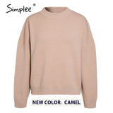 Simplee Women geometric khaki knitted sweater women casual Houndstooth lady pullover sweater female Autumn winter retro jumper - ENSEIGNE DENIS