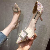 Luxury Women Pumps 2019 Transparent High Heels Sexy Pointed Toe Slip-on Wedding Party Brand Fashion Shoes For Lady Size 34-41 - ENSEIGNE DENIS