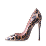 New sexy night club party wedding shoes women Leopard print high heels slip on pointed toe 12cm stiletto pump QP033 ROVICIYA - ENSEIGNE DENIS