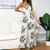 Women Polka Dot Jumpsuit High Waist Rompers Boho Yellow Spaghetti Strap Top Wide Leg Pants Female Summer 2019 Jumpsuits Ladies