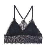 1/2PCS Women Bralette French Style Lace Bra Girls Triangle Cup Lingerie Deep V Wireless Underwear Soft Thin Seamless Bra