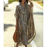 Cover-ups 2020 Kaftan Beach Print SnakeSkin Swimsuit cover up Kimono Plage Beach Robe Femme Long Dress Sarong Dress Beachwear - ENSEIGNE DENIS