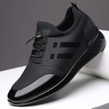 RayZing 2020 Men's Fashion Sneakers Man Casual Shoes Breathable Men Genuine Leather Shoes Big size Increasing Office Footwear - ENSEIGNE DENIS