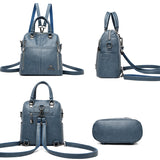 2020 New High Quality Leather Backpack Women Shoulder Bags Multifunction Travel Backpack School Bags for Girls Bagpack mochila