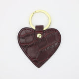 New Design Free Customed Initials Letters Crocodile Pattern Or Saffiano Leather Round Key Chain Key Ring Key Wallet