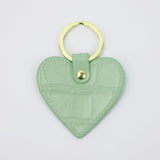 New Design Free Customed Initials Letters Crocodile Pattern Or Saffiano Leather Round Key Chain Key Ring Key Wallet