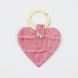 New Design Free Customed Initials Letters Crocodile Pattern Or Saffiano Leather Round Key Chain Key Ring Key Wallet
