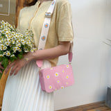Small PU Leather Shoulder Bags Women Girls Floral Printed Crossbody Bags Classic Elegant Crossbody Shoulder Bags For Women 2020