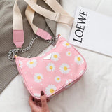 Small PU Leather Shoulder Bags Women Girls Floral Printed Crossbody Bags Classic Elegant Crossbody Shoulder Bags For Women 2020