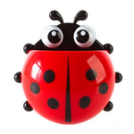 1pcs Ladybug Animal Insect Toothbrush Holder Bathroom Cartoon Toothbrush Toothpaste Wall Suction Holder Rack Container Organizer