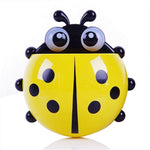 1pcs Ladybug Animal Insect Toothbrush Holder Bathroom Cartoon Toothbrush Toothpaste Wall Suction Holder Rack Container Organizer