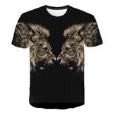 Summer 2020 new 3D printed T-shirt animal print men's T-shirt print casual T-shirt O-neck hip hop short sleeve size 110-6XL