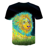 Summer 2020 new 3D printed T-shirt animal print men's T-shirt print casual T-shirt O-neck hip hop short sleeve size 110-6XL