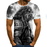 Summer 2020 new 3D printed T-shirt animal print men's T-shirt print casual T-shirt O-neck hip hop short sleeve size 110-6XL