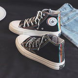 High-Top Canvas Shoes Women Ulzzang All-match 2020 Summer Ins Fashion Sneakers Retro Casual Shoes Girls Gumshoe Beige Black Low