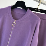 2020 autumn Knitted sweater suit casual new product temperament chain vest knitted jacket + elastic pants three-piece sets TZ423