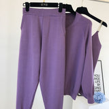 2020 autumn Knitted sweater suit casual new product temperament chain vest knitted jacket + elastic pants three-piece sets TZ423