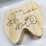 Baby Wood Tooth Box Organizer Spanish English Russian Teeth Storage Collect for Boys Girls Umbilical Save Keepsake Souvenir