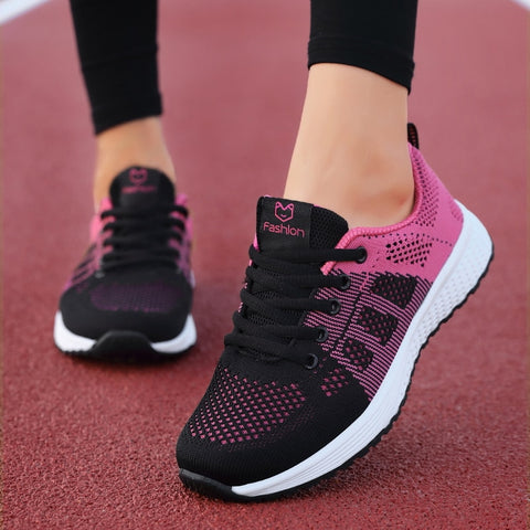 2020 New Women Shoes Flats Fashion Casual Ladies Shoes Woman Lace-Up Mesh Breathable Female Sneakers Zapatillas Mujer