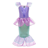 Girls Little Mermaid Ariel Princess Dress Cosplay Costumes For Kids Baby Girl Mermaid Dress Up Sets Children Halloween Clothing