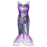 Girls Little Mermaid Ariel Princess Dress Cosplay Costumes For Kids Baby Girl Mermaid Dress Up Sets Children Halloween Clothing