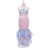 Girls Little Mermaid Ariel Princess Dress Cosplay Costumes For Kids Baby Girl Mermaid Dress Up Sets Children Halloween Clothing