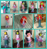 Girls Little Mermaid Ariel Princess Dress Cosplay Costumes For Kids Baby Girl Mermaid Dress Up Sets Children Halloween Clothing