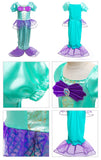 Girls Little Mermaid Ariel Princess Dress Cosplay Costumes For Kids Baby Girl Mermaid Dress Up Sets Children Halloween Clothing